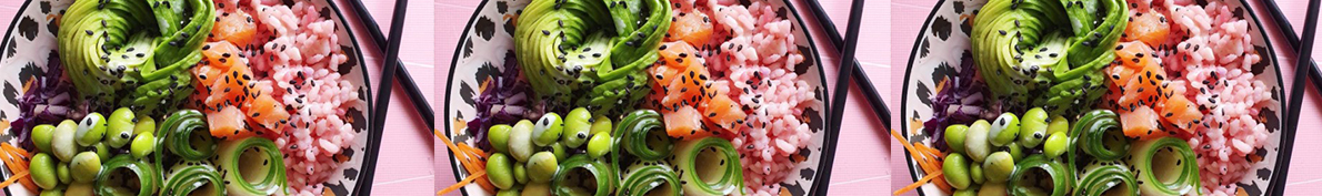 Recept: Poké bowl met roze rijst
