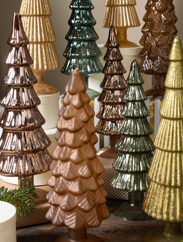 Glanzende kerstboompjes